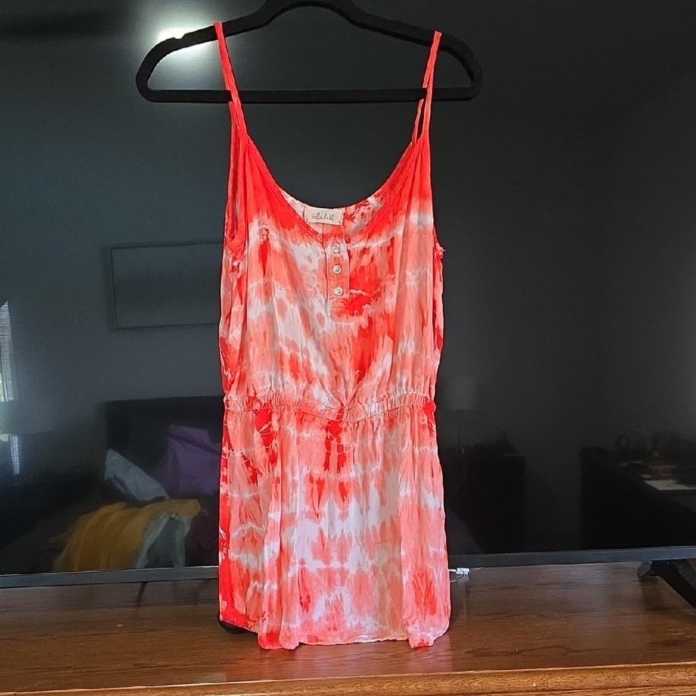 Bella Dahl Red and White Tie-Dye Dress